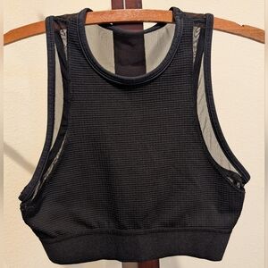 Alala Black Crop Top With Mesh Back, Size S